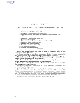 Chapter LXXVIII. the IMPEACHMENT and TRIAL of CHARLES SWAYNE
