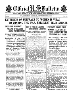 Extension of Suffrage to Women Is Vital to Winning