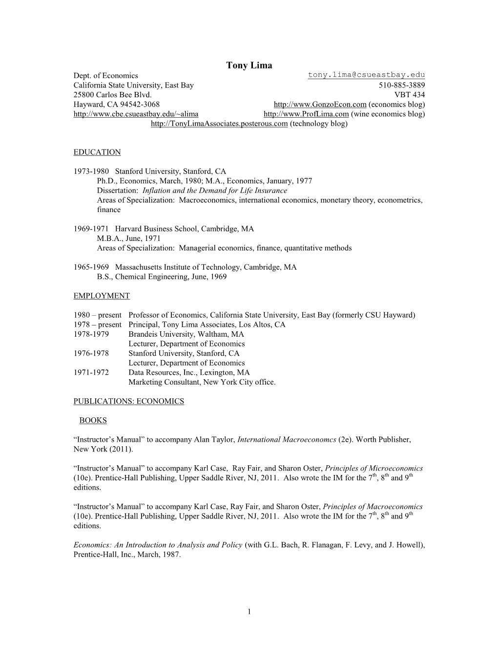 Anthony K. Lima Resume