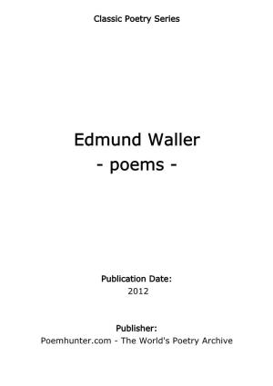 Edmund Waller - Poems