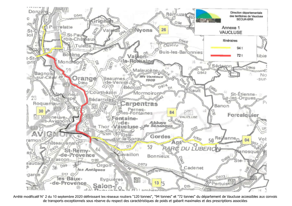 Arrêté Modificatif N° 2 Du 10 Septembre 2020 Définissant Les Réseaux Routiers 