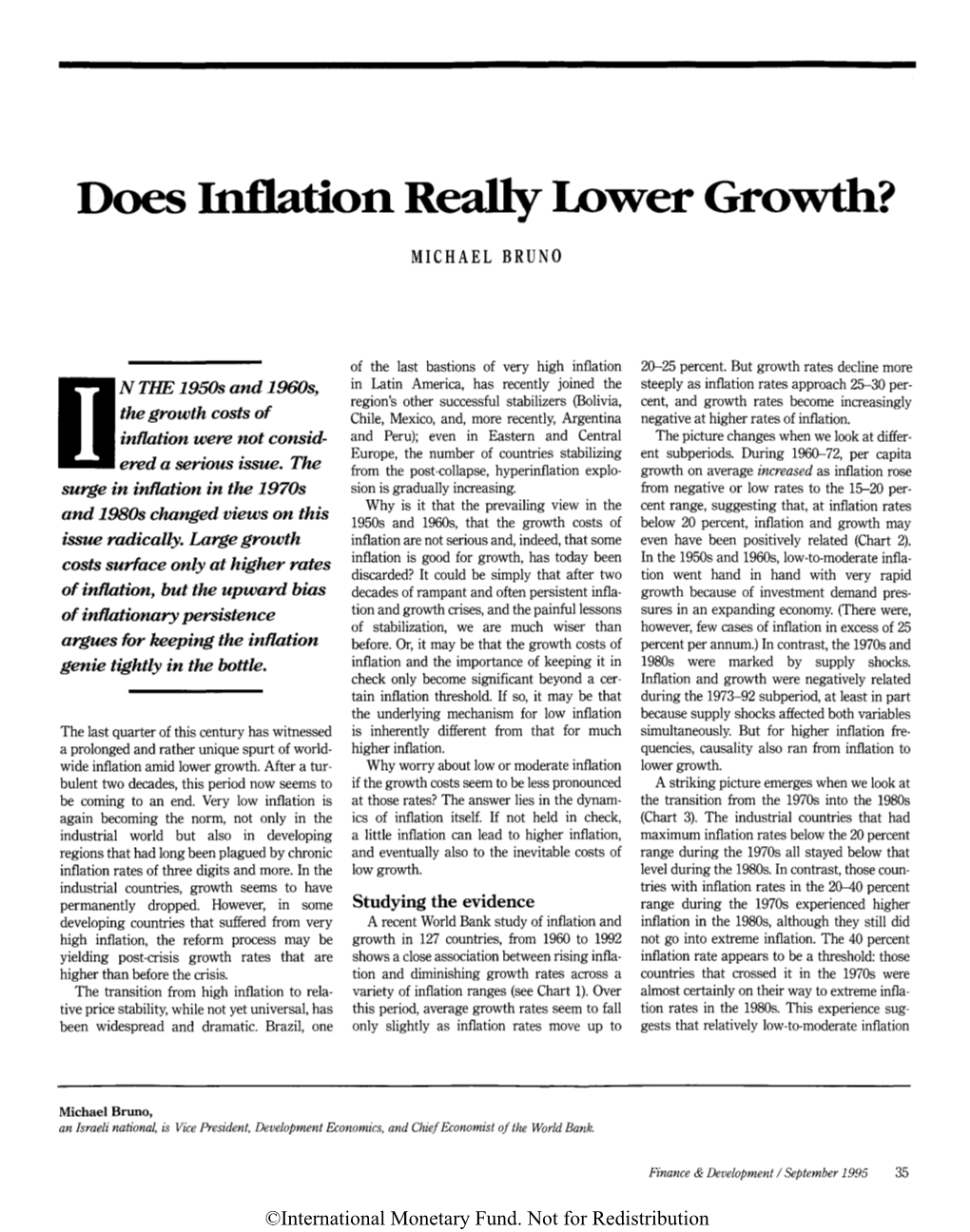 Does Inflation Really Lower Growth?