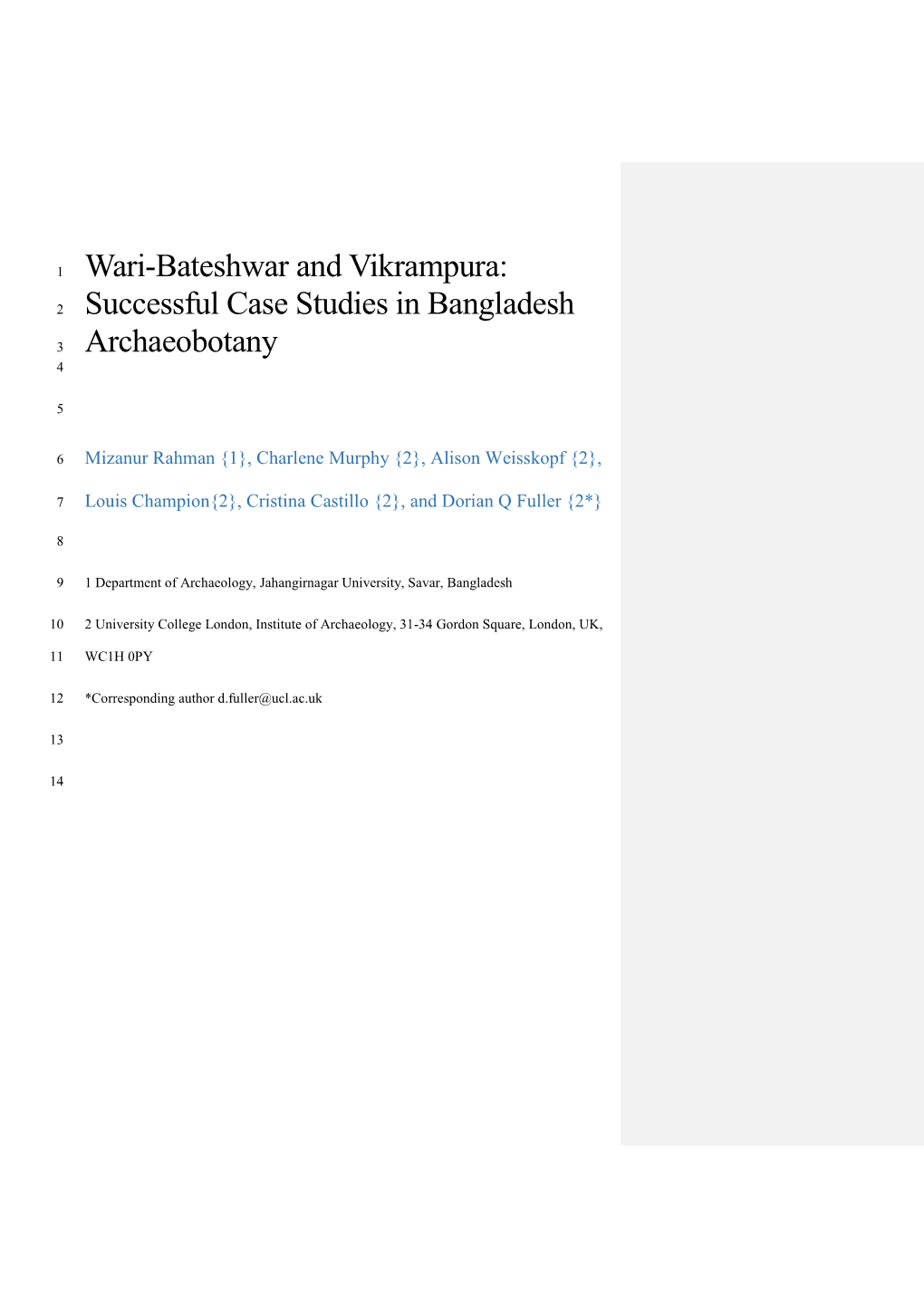 Wari-Bateshwar and Vikrampura: Successful Case Studies In