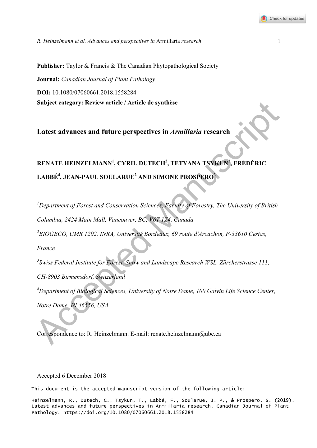 Latest Advances and Future Perspectives in Armillaria Research