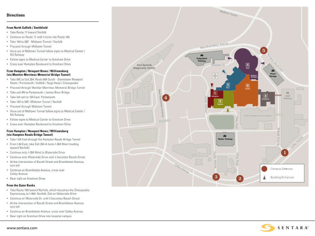 Pre-Arrival Guide Church St Sentara Norfolk General Hospital from Emporia