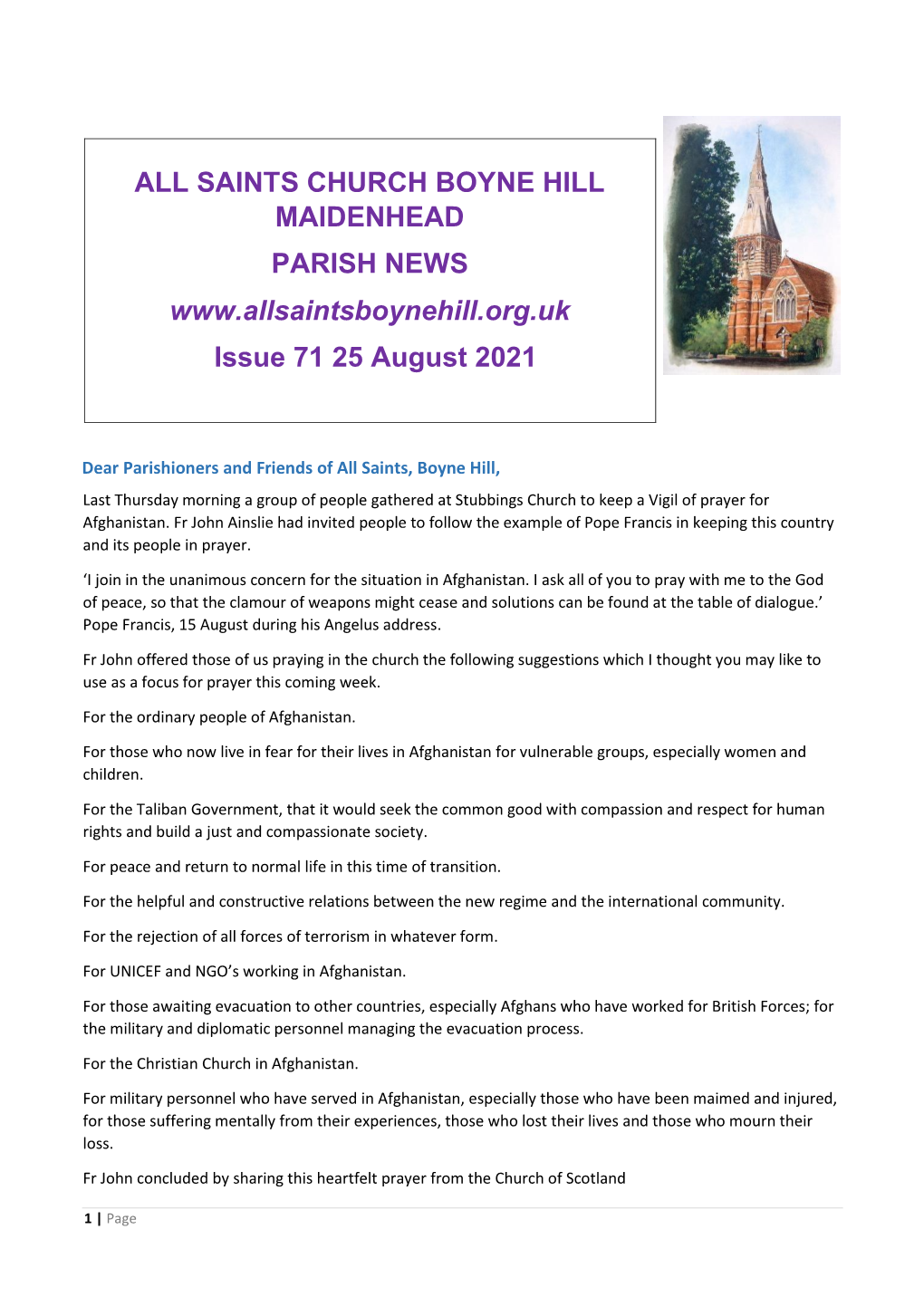 All Saints Church Boyne Hill Maidenhead Parish News