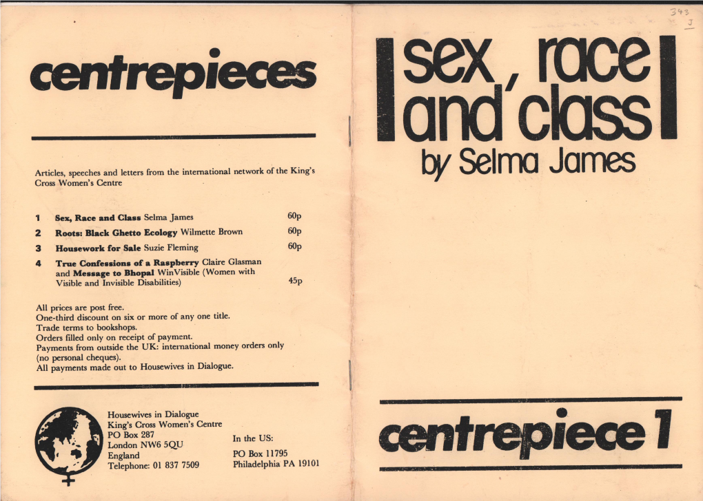 James, Selma: Sex, Race and Class (Housewives in Dialogue, 1986)