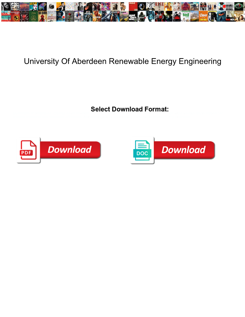 University of Aberdeen Renewable Energy Engineering