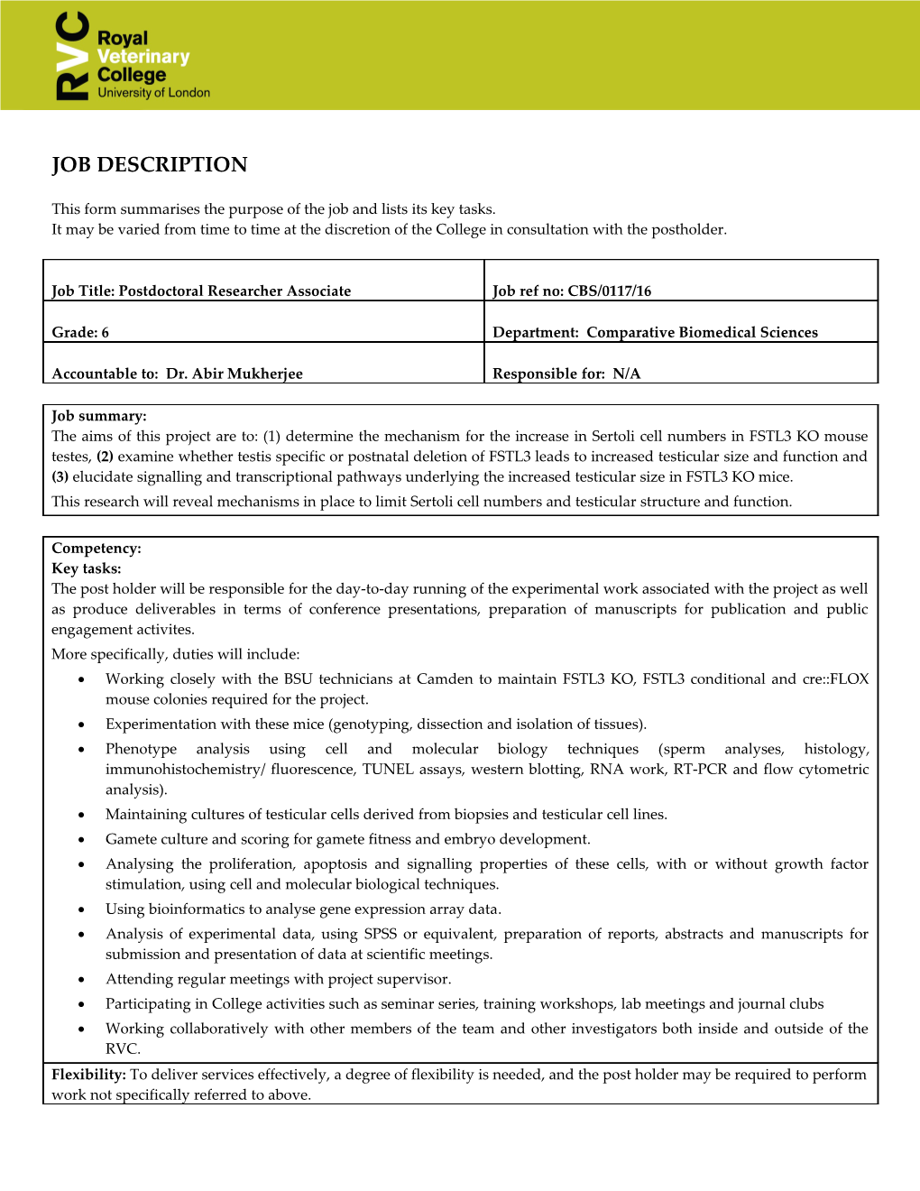 This Form Summarises the Purpose of the Job and Lists Its Key Tasks s4