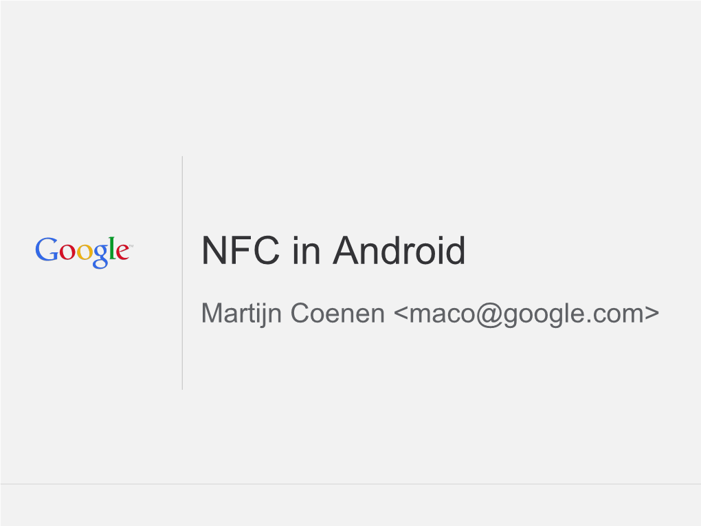 NFC in Android