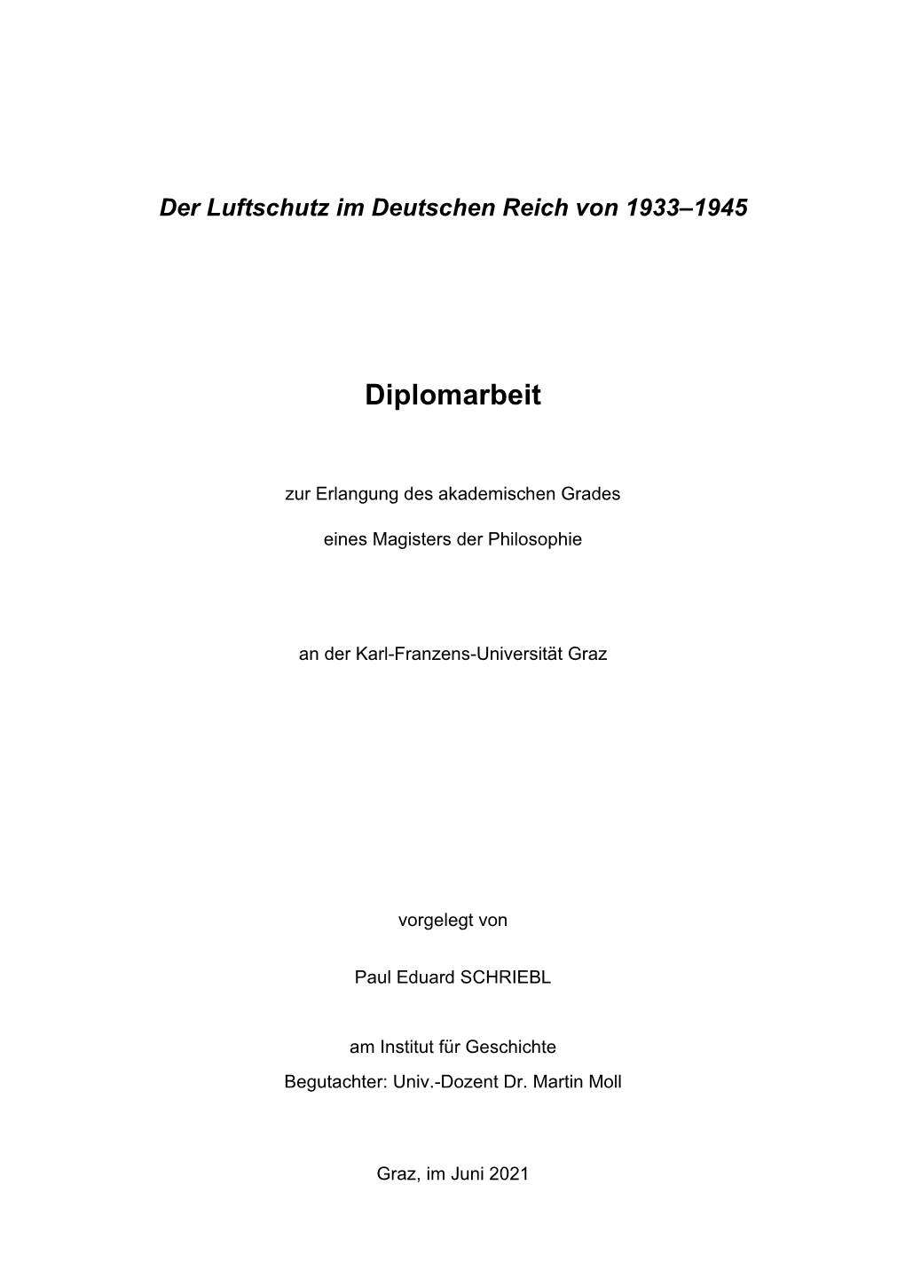 Der Luftschutz Im Deutschen Reich Von 1933–1945