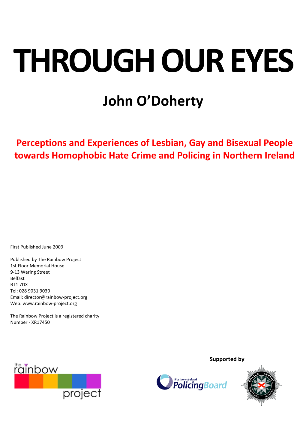 THROUGH OUR EYES John O'doherty Perceptions