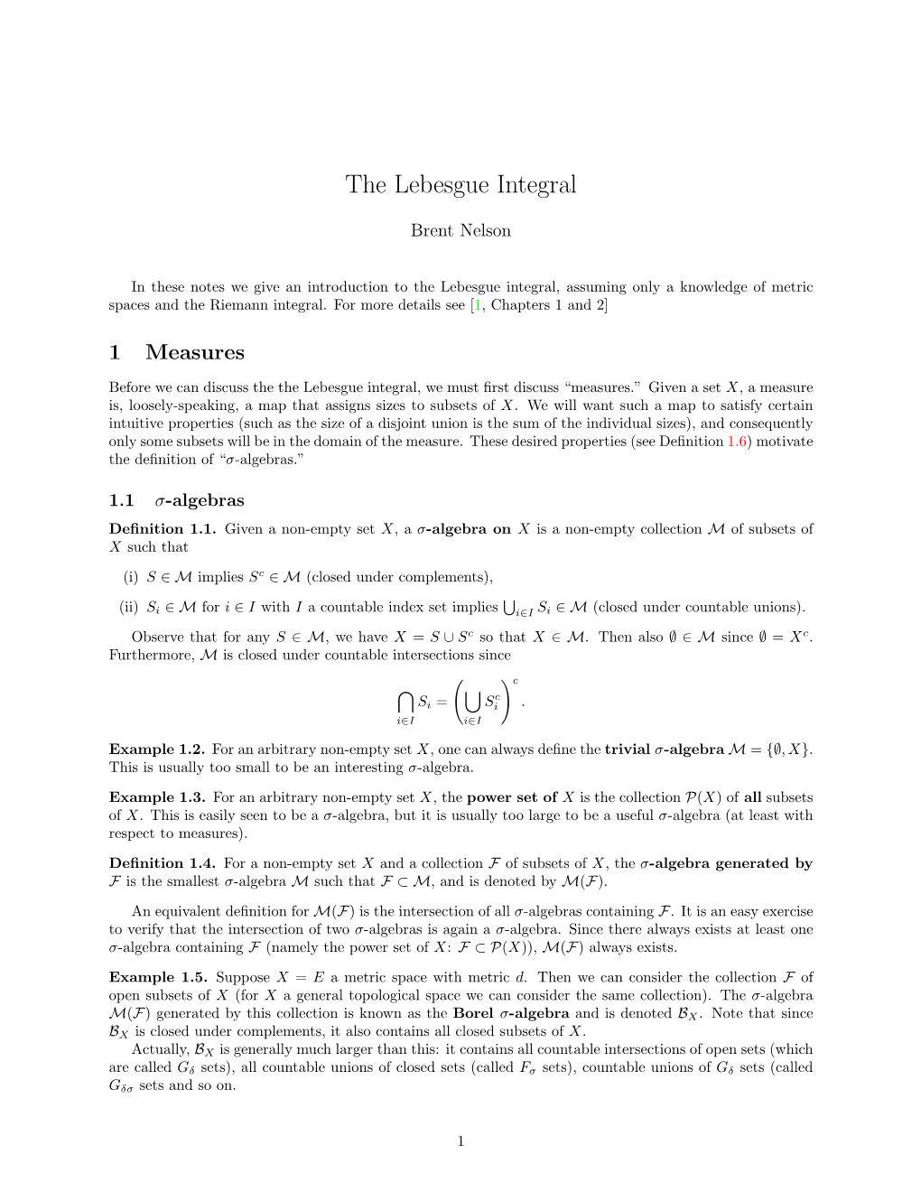 The Lebesgue Integral