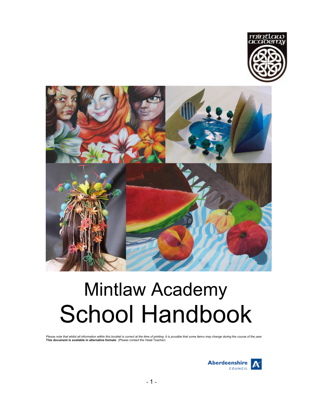 Draft Template for School Handbooks