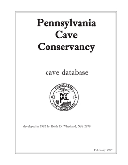 Cave Database Manual (PDF)