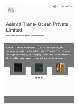 Aakrati Trans- Ocean Private Limited