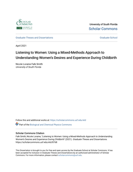 Using a Mixed-Methods Approach to Understanding Women’S Desires and Experience During Childbirth