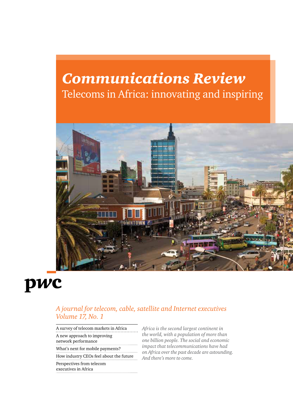 Communications Review Telecoms in Africa: Innovating and Inspiring