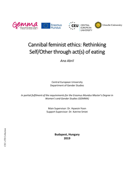 Cannibal Feminist Ethics: Rethinking Self/Other Through Act(S) of Eating