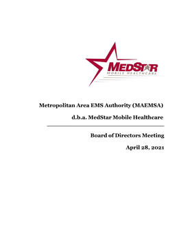 Metropolitan Area EMS Authority (MAEMSA) D.B.A. Medstar Mobile