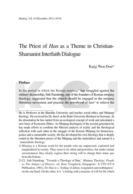 Shamanist Interfaith Dialogue