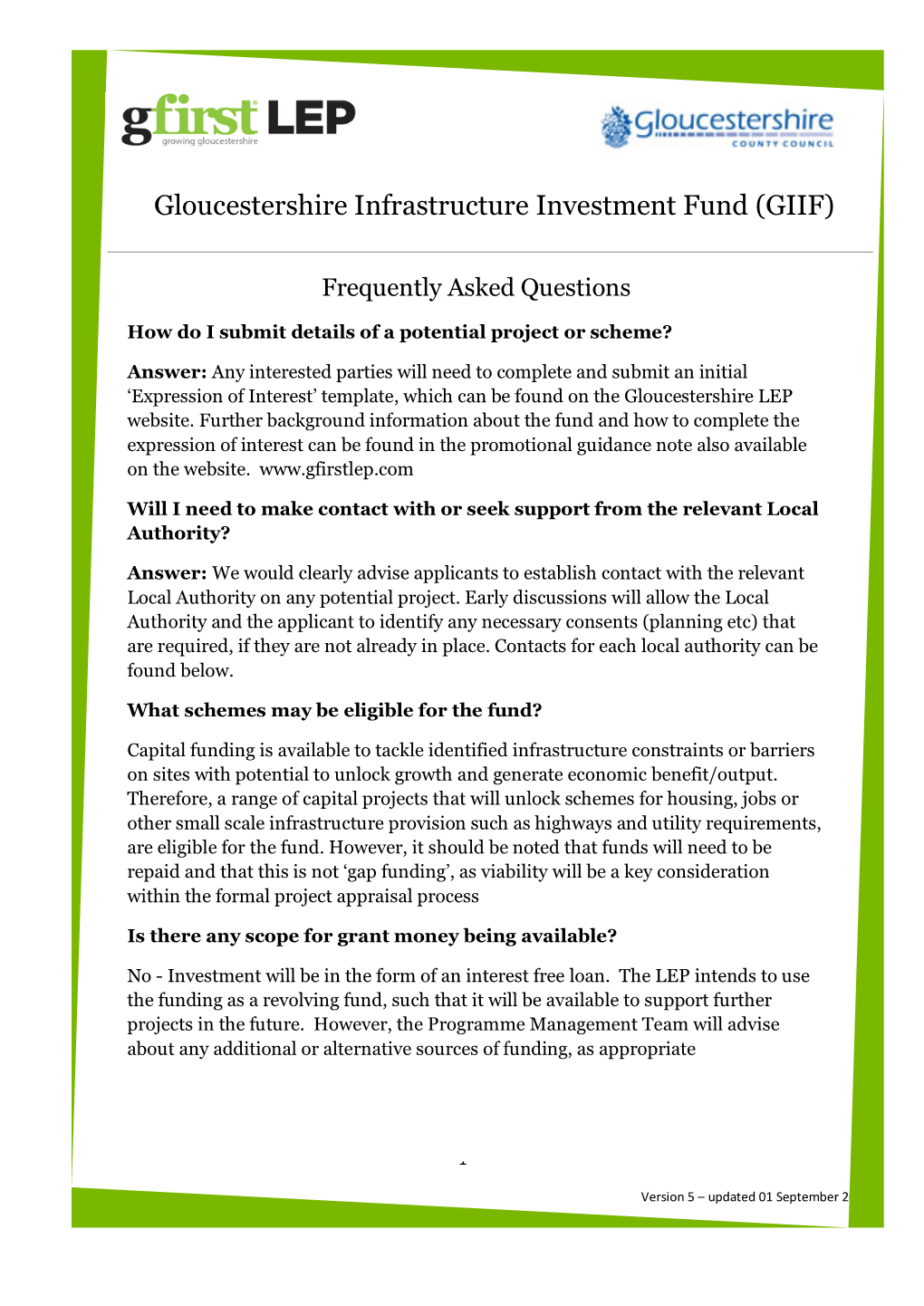 Gloucestershire Infrastructure Investment Fund (GIIF)