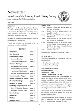 May 2009 Newsletter
