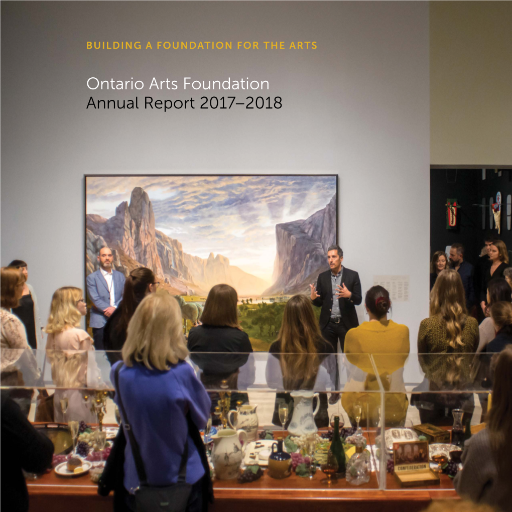 Ontario Arts Foundation Annual Report 2017–2018 from the Executive Director