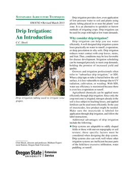 Drip Irrigation: an Introduction