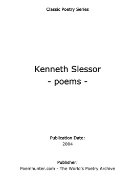 Kenneth Slessor - Poems