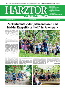 Zuckertütenfest Der „Kleinen Hasen Und Igel Der Rappelkiste Ilfeld“