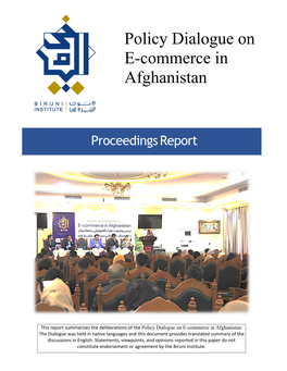 Policy Dialogue on E-Commerce in Afghanistan