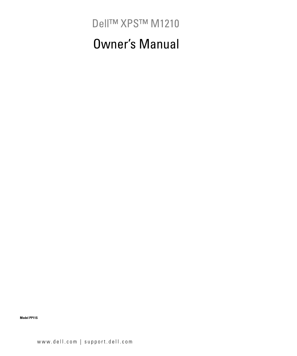 XPS M1210 Owner's Manual