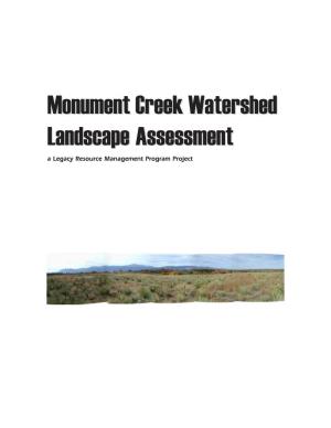 Monument Creek Watershed Landscape Assessment