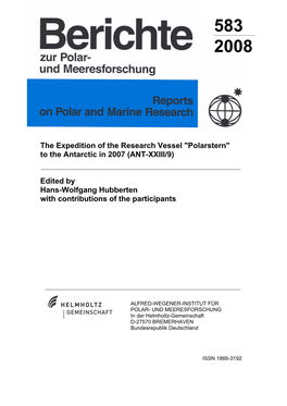 "Polarstern" to the Antarctic in 2007 (ANT-XXIII/9)