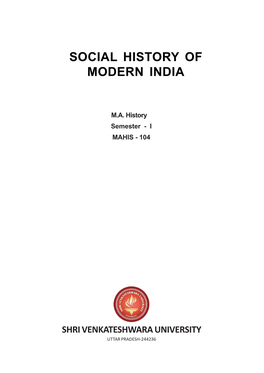 Social History of Modern India
