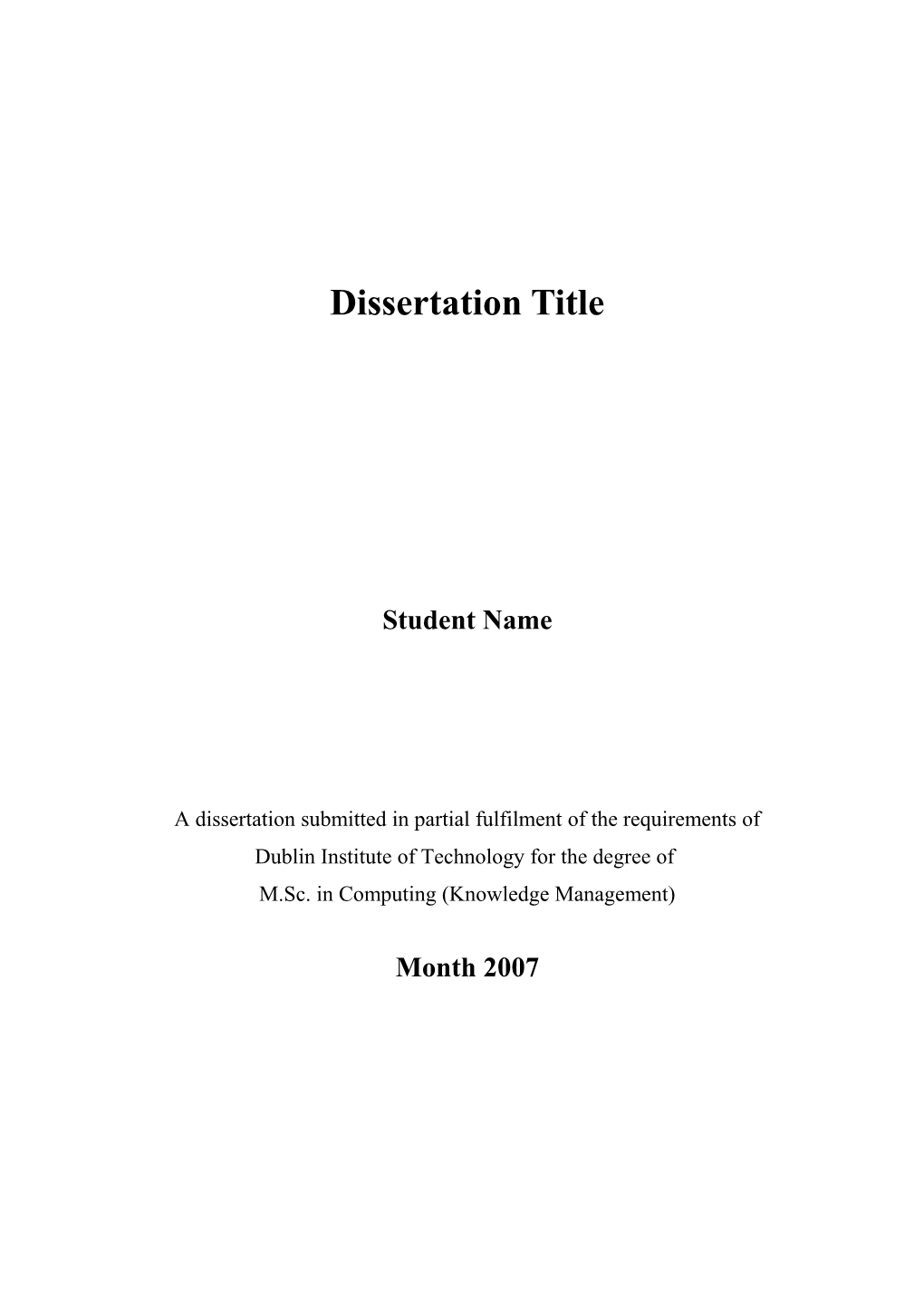 Msc KM Template Dissertation Doc