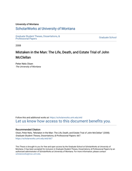 The Life, Death, and Estate Trial of John Mcclellan