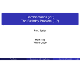 The Birthday Problem (2.7)