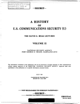 A History of U.S. Communications Security (U)
