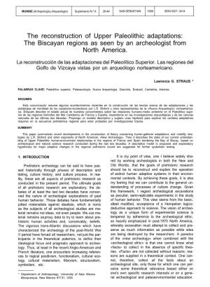 The Reconstruction of Upper Paleolithic Adaptations: the Biscayan Regions As Seen by an Archeologist from North America
