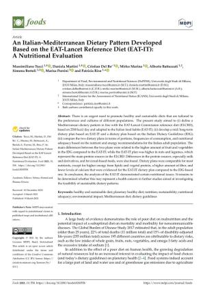 An Italian-Mediterranean Dietary Pattern Developed Based on the EAT-Lancet Reference Diet (EAT-IT): a Nutritional Evaluation