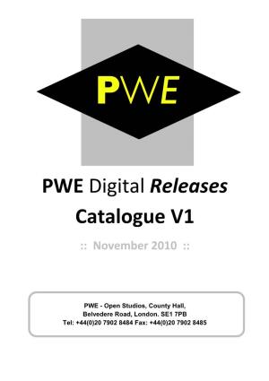 PWE Digital Releases Catalogue V1 :: November 2010
