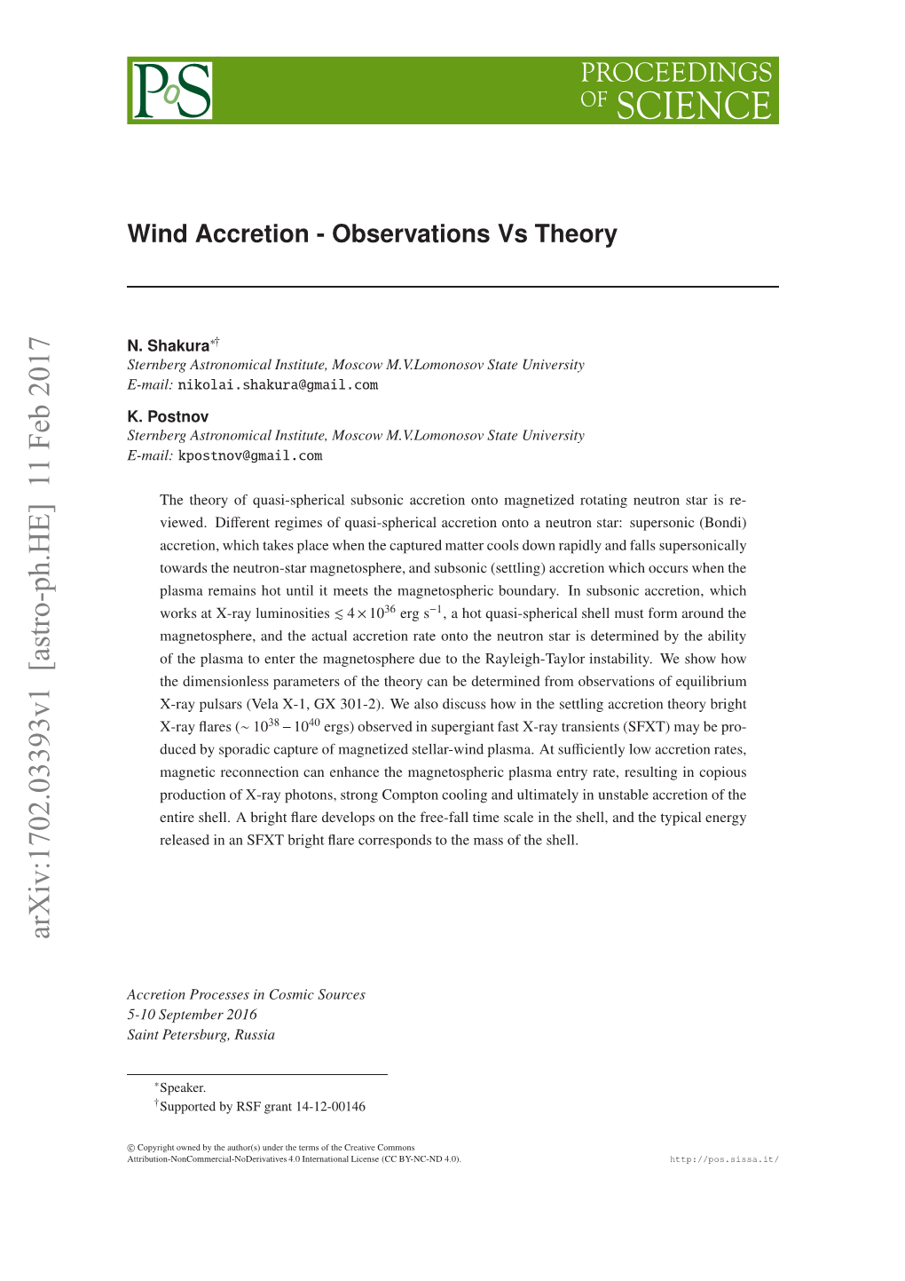 Wind Accretion - Observations Vs Theory N