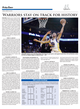Warriors Stay on Track for History