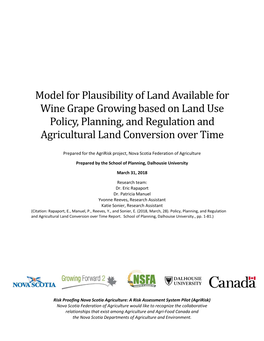 Model for Plausibility of Land Availability for Wine Grape Growing