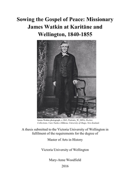 Missionary James Watkin at Karitāne and Wellington, 1840-1855