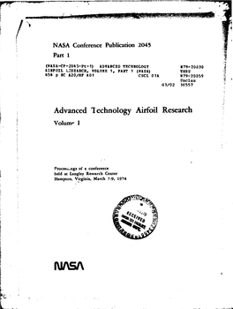 Advanced Technology Airfoil Research Volume I