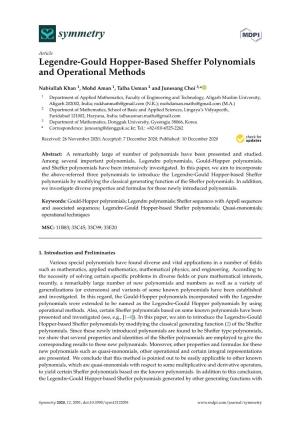 Legendre-Gould Hopper-Based Sheffer Polynomials and Operational Methods
