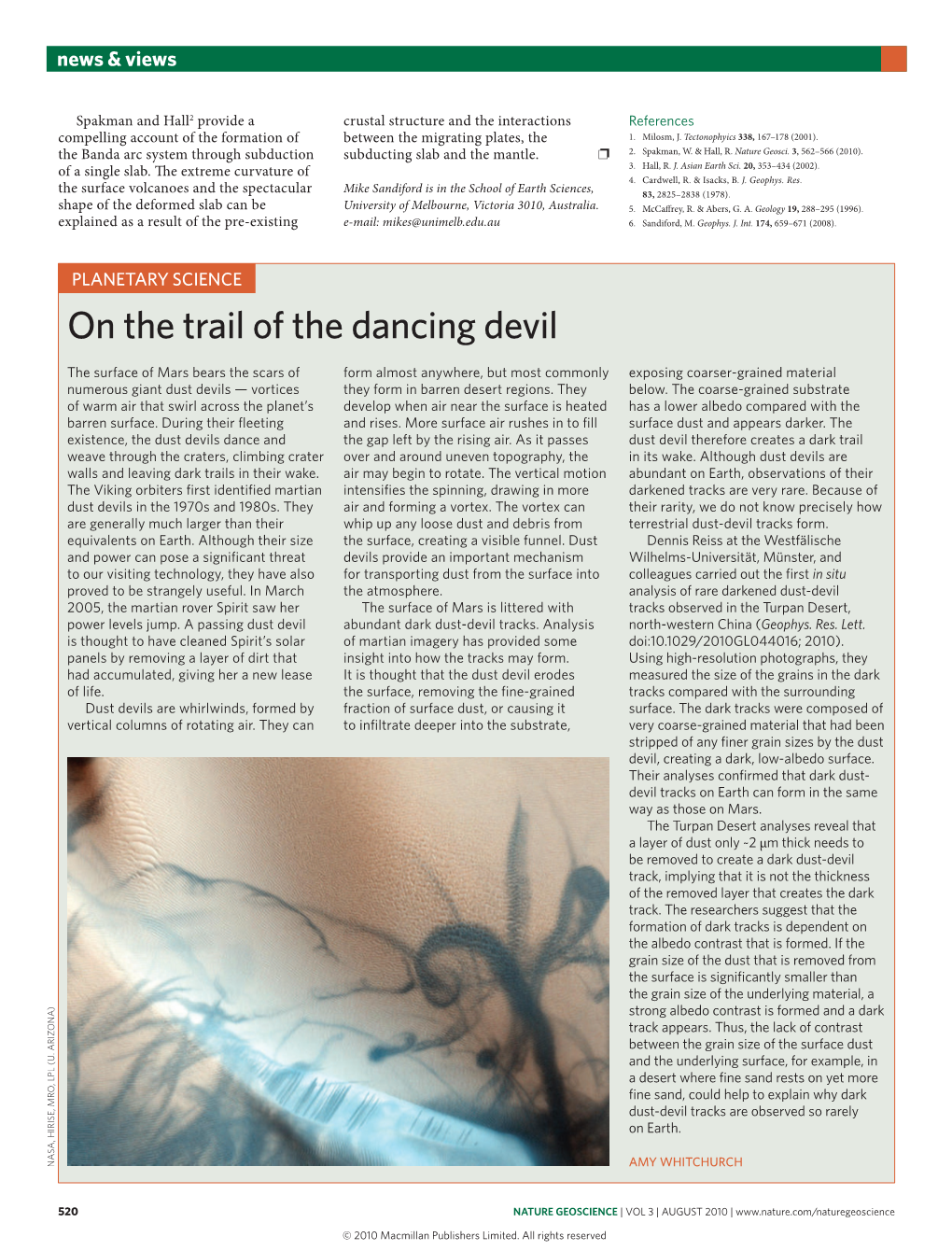 Planetary Science: on the Trail of the Dancing Devil